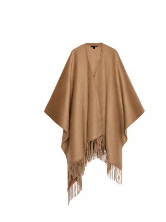 Zara Sweaters - Zara Camel Fringe Poncho